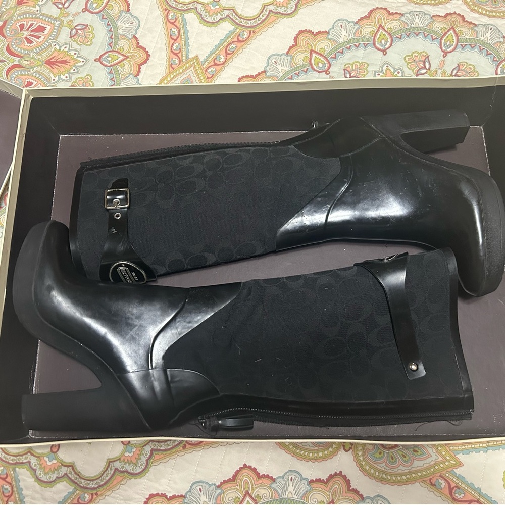 Coach high heeled rain boots. Only worn a few times.